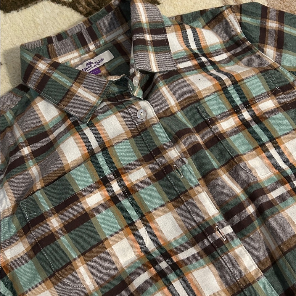 💯 cotton Plaid Button-Up Shirt by Alpine Lakes outfitters.